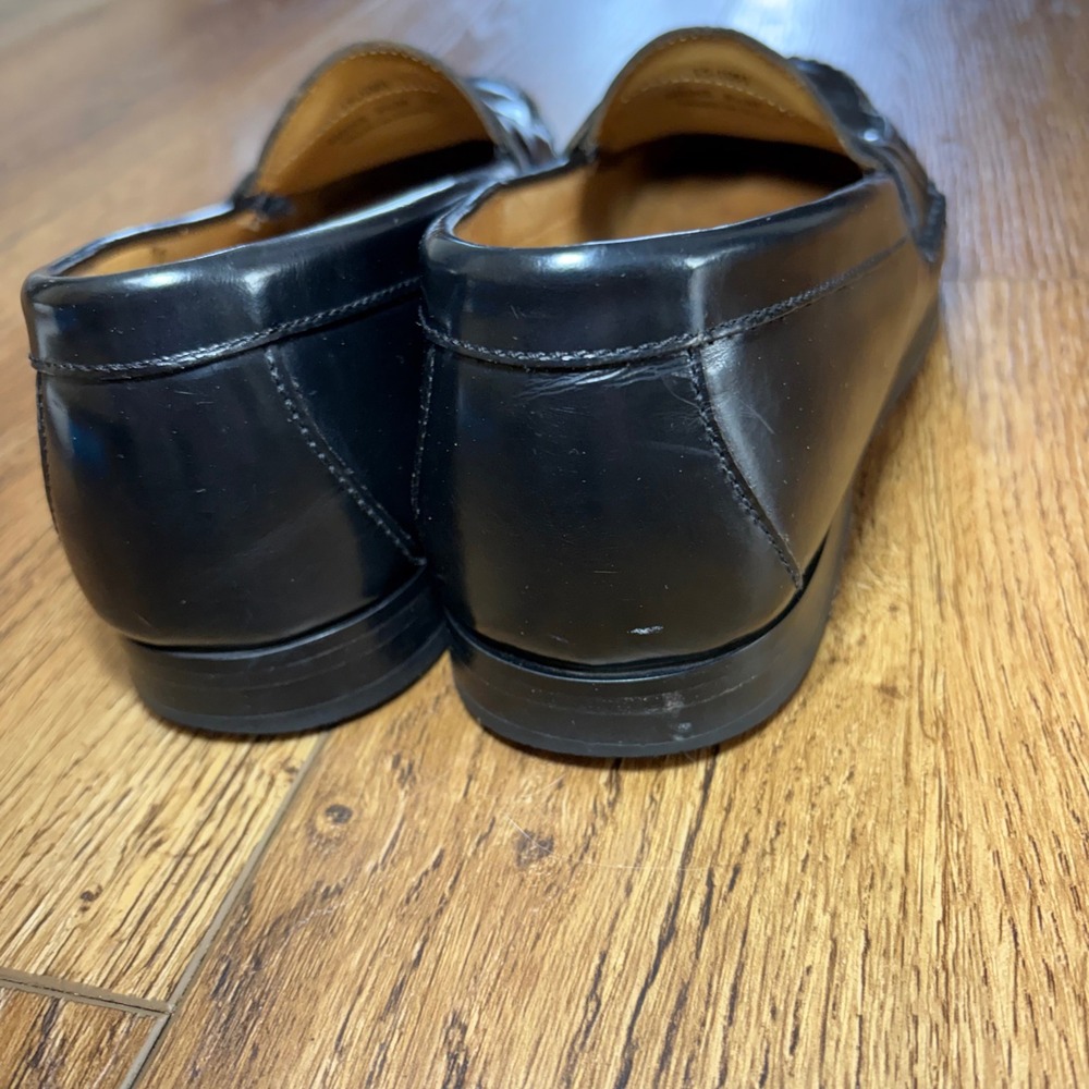 Johnston & Murphy Sheepskin Penny Loafers Black Pre-Flex Leather Shoes Mens 8.5M - Picture 8 of 12